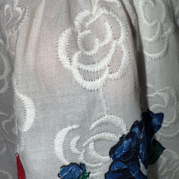 New ▶️ Tory Burch ◀️ Embroidered Floral Beach Coverup Dress Medium - Picture 10 of 17